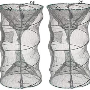 Fishing Bait Trap,2 Packs Crab Trap Minnow Trap Crawfish Trap Lobster Shrimp Collapsible Cast Net Fishing Nets Portable Folded Fishing Accessories,12.6X20.1inches