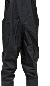 Ironwear 9272 Black Chest Waders | 100% Waterproof | PVC with Nylon Uppers | Treaded Soles & Steel Toe